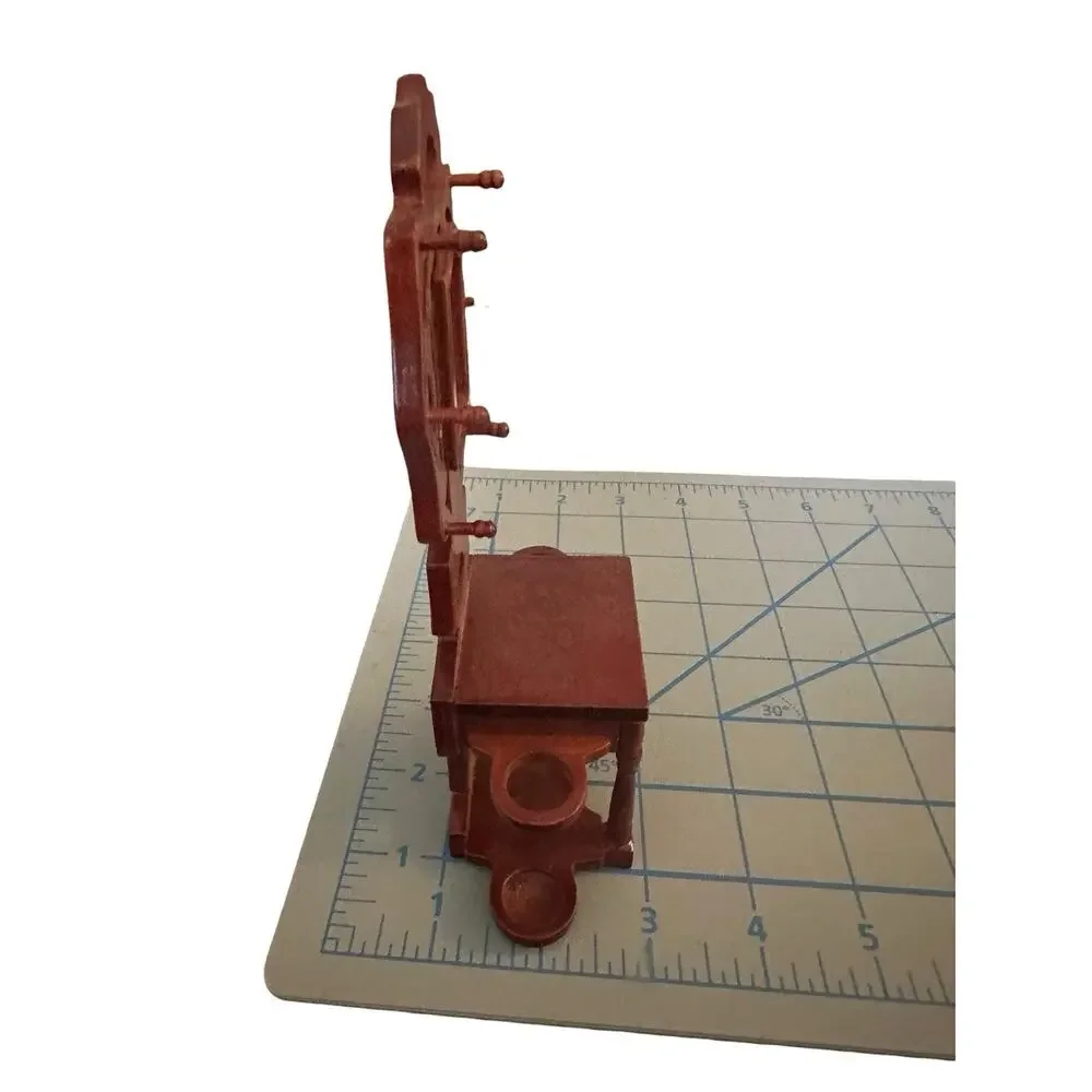 Vintage Victorian Red Wood Hall Tree Dollhouse Furniture 1:12 Miniature Hallway